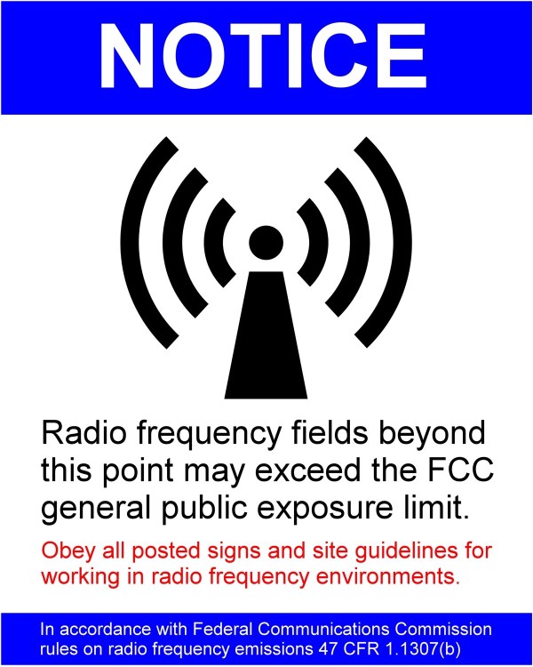 Rf exposure notice sign